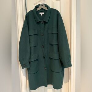 Nordstrom Coat (Shacket) Hunter Green in Size 2X